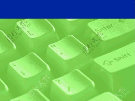 绿色键盘背景科技主题PPT模板