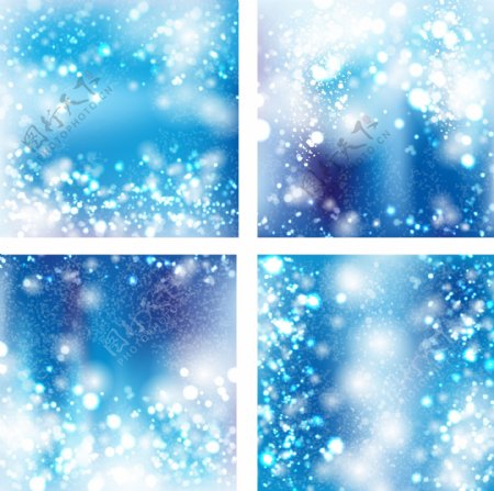 蓝色光点冬季背景图片