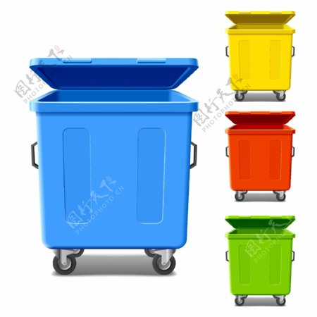 彩色垃圾桶