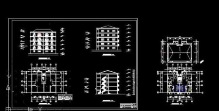 郊外民用五层住宅楼建筑设计方案图