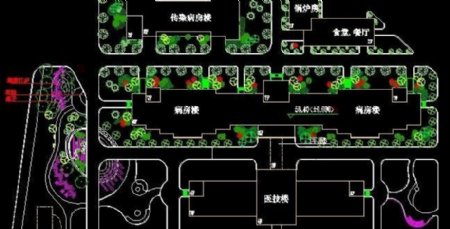 湖南某医院室外景观设计图