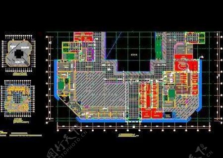 三层局部地面铺装图一门诊急诊楼装修施工图