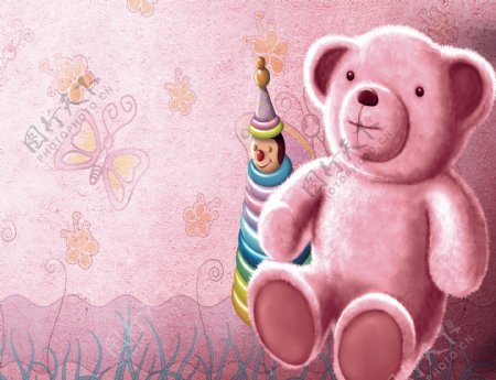 儿童房壁画可爱熊