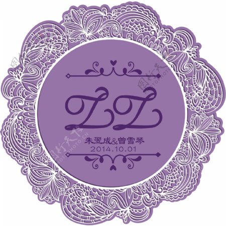 婚礼圆形logo
