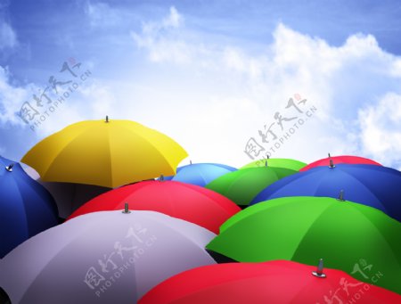 彩色伞雨伞图片