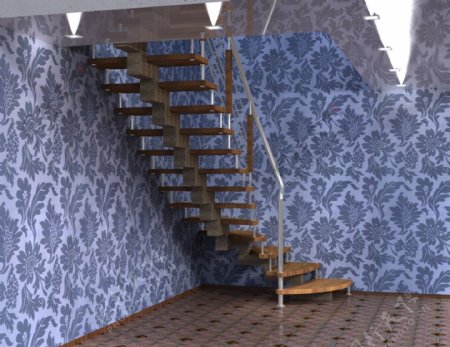 楼梯连接第一和第二层的两个变体
