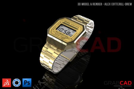 卡西欧镀金A168复古手表