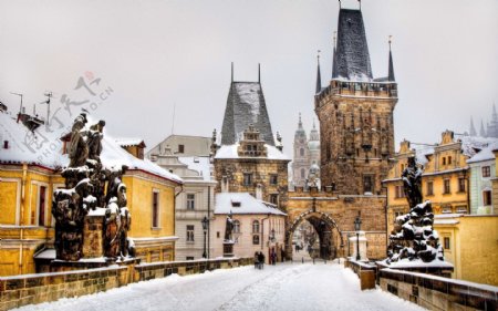 雪色风景城堡