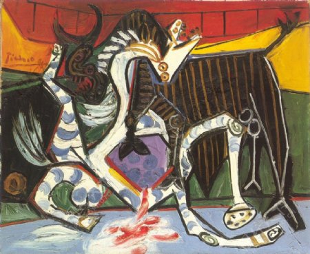 1934CoursesdetaureauxCorrida西班牙画家巴勃罗毕加索抽象油画人物人体油画装饰画
