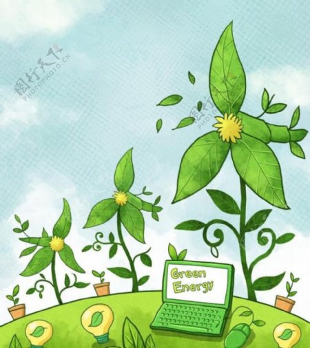 绿色环保自然电脑图片