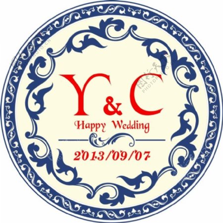 青花瓷Logo牌