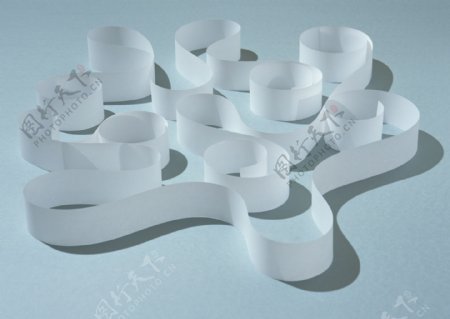 纸张素材一条迷宫造型白纸条