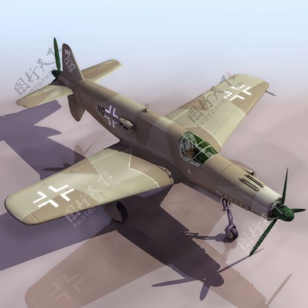 军用老式3d飞机模型