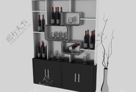 酒柜模型图片