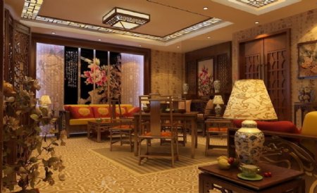 中式茶室效果图片
