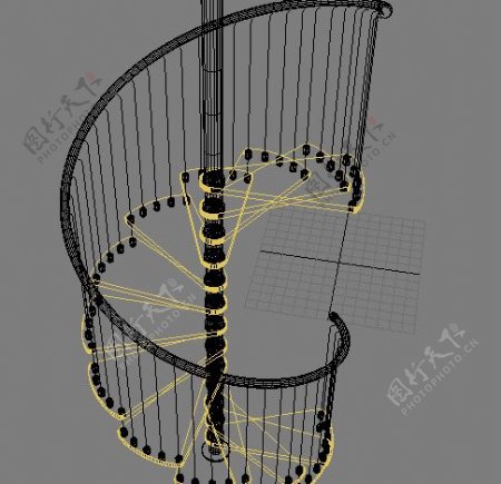 3D旋转楼梯模型