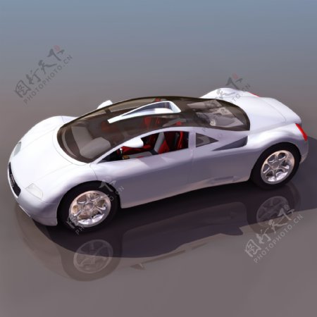3D白色豪华跑车模型