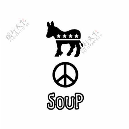 位图动物驴徽章标记反战标记免费素材