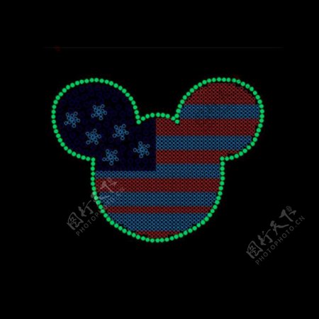 烫钻迪斯尼迪士尼米老鼠美国国旗免费素材