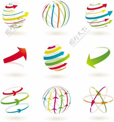 动感箭头企业logo设计图片
