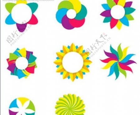 五彩花朵logo图片