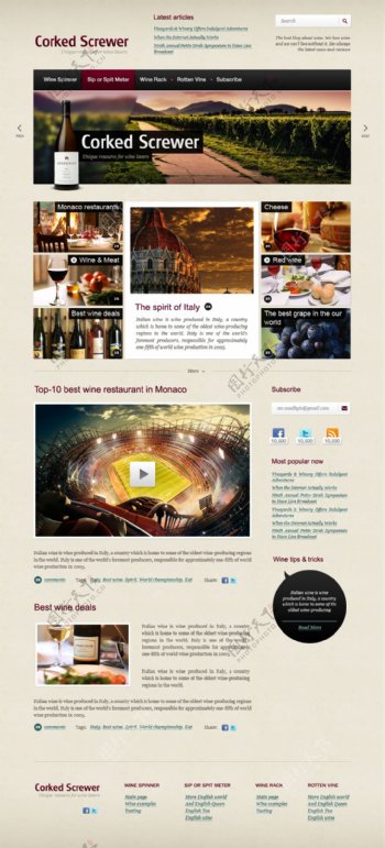 葡萄酒网站图片