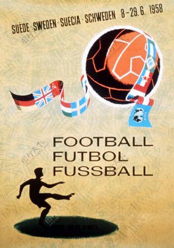 1958年瑞典世界杯海报图片