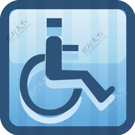 残疾人的蓝色小应用程序图标