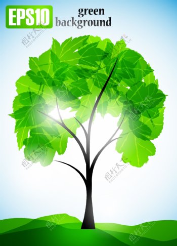 环保主题2011树木矢量素材