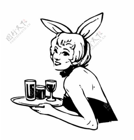 兔女郎服务员
