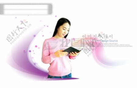 幻彩彩色修饰人物女性女孩美女图片韩国花纹图库2psd分层素材源文件
