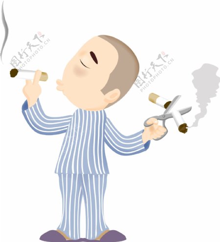 吸烟的男性卡通图片