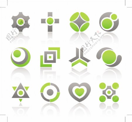8大胆绿灰色的设计元素标识