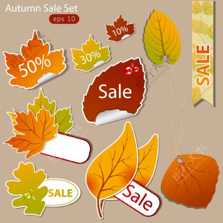 秋季销售标签贴纸图片