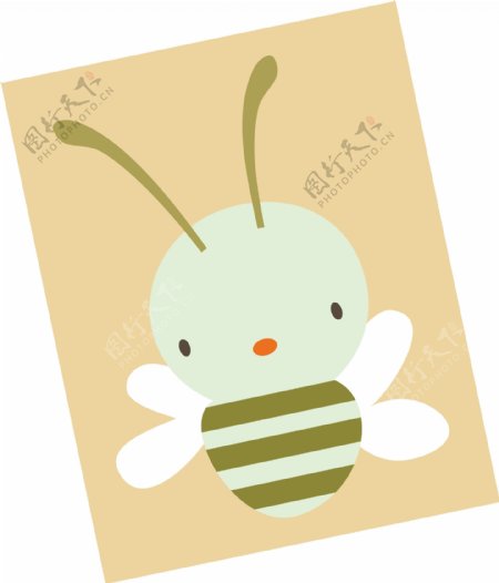 印花矢量图可爱卡通卡通动物蜜蜂色彩免费素材