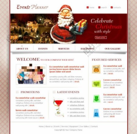 圣诞礼物网页psd模板