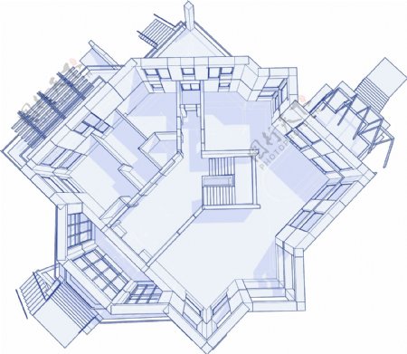 矢量建筑素描