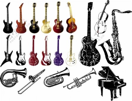 各种现代乐器