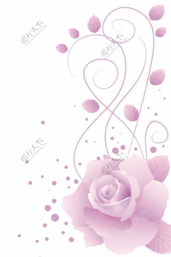矢量素材粉色玫瑰花朵背景