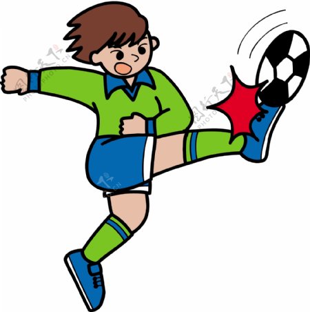 足球卡通运动人物图片