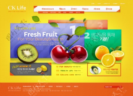 新鲜水果网页psd模板