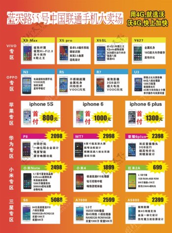 中国联通疯狂手机惠单页