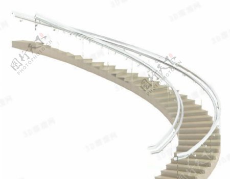 3D弧形楼梯模型