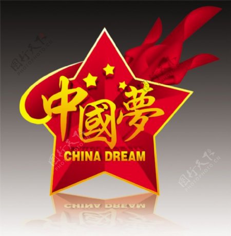 中国梦五角星PSD分层