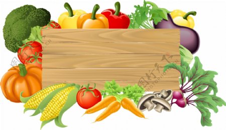 蔬菜木纹木板图片
