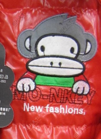 贴布卡通形象猴子灰色卡通文字免费素材