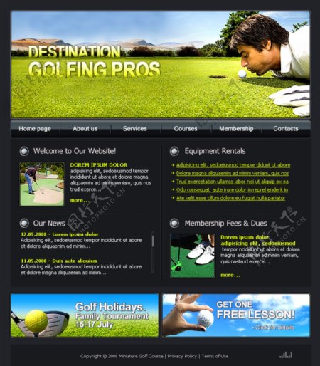 高尔夫球运动网页设计