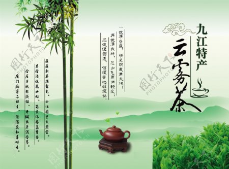 绿色茶叶折页图片