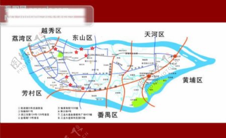 广州市海珠区矢量地图