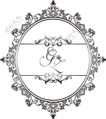 婚礼logo字母花纹